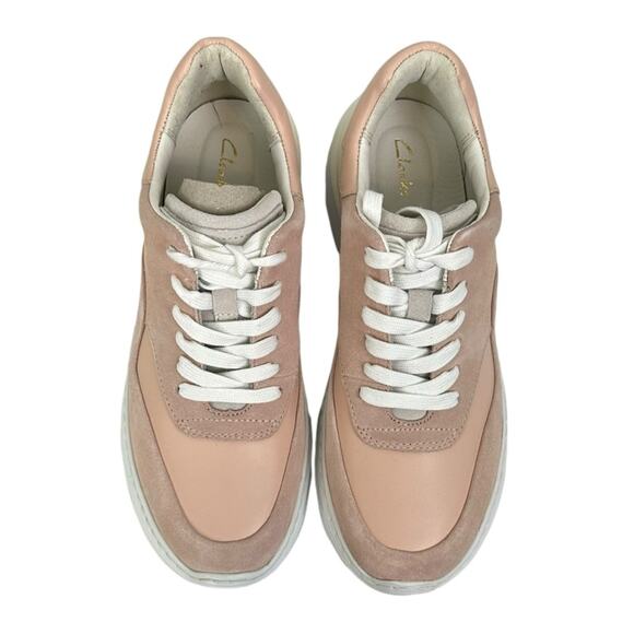 Clarks Sprint Lite Lace Leather Running Shoes Pink White Size 8 - Picture 5 of 7